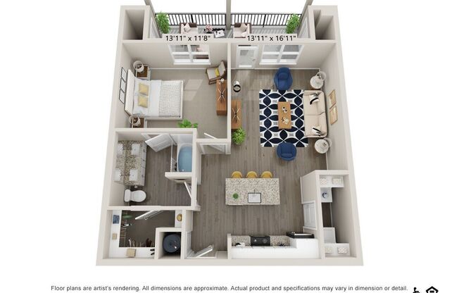 1 bed, 1 bath, 788 sqft, $1,213