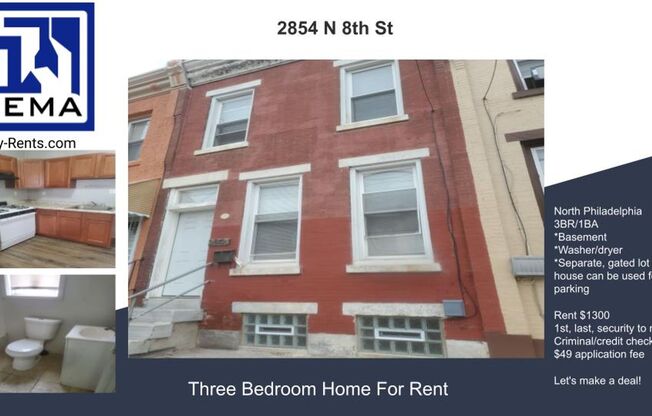 North Philadelphia 3BR/1BA