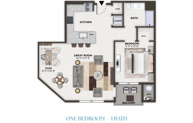 1 bed, 1 bath, 854 sqft, $2,806, Unit 1414