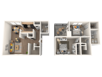 2 beds, 1.5 baths, 1,072 sqft, $1,306