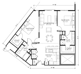 2 beds, 2 baths, 1,167 sqft, $1,891
