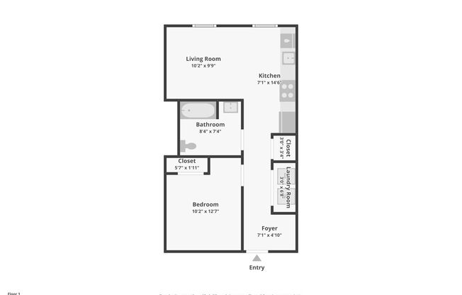 1 bed, 1 bath, 609 sqft, $2,100, Unit APT 302