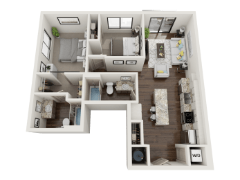 2 beds, 2 baths, 969 sqft, $1,967