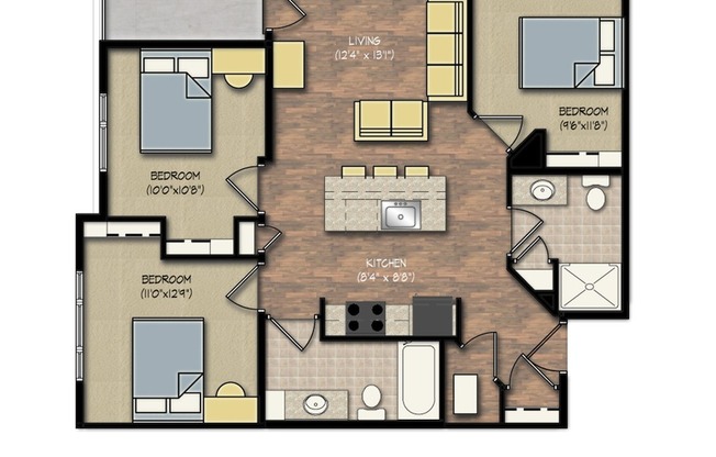 3 beds, 2 baths, 975 sqft, $3,750, Unit #323