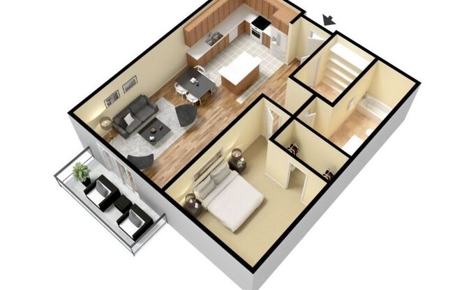 1 bed, 1 bath, 757 sqft, $1,090