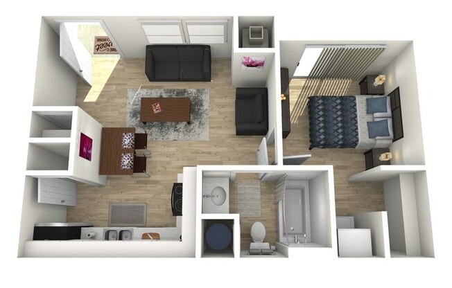 1 bed, 1 bath, 484 sqft, $1,431