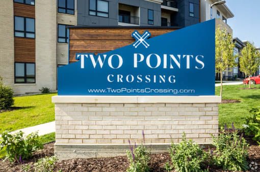 Entrance Sign at Two Points Crossing, Verona, Wisconsin, 53593