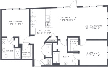 2 beds, 2 baths, 1,257 sqft, $3,378