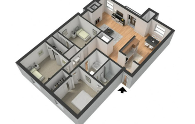 3 beds, 2 baths, 1,204 sqft, $1,995, Unit 1997F