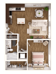 1 bed, 1 bath, 653 sqft, $1,299
