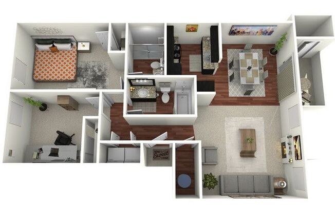 2 beds, 2 baths, 986 sqft, $1,565