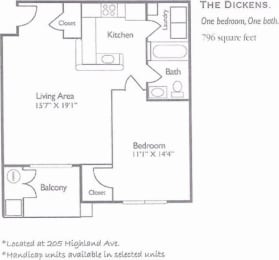 1 bed, 1 bath, 796 sqft, $2,428