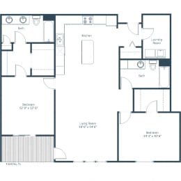 2 beds, 2 baths, 1,324 sqft, $1,215