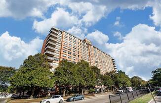 dayton towers building from road