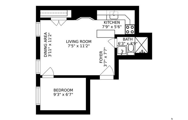 1 bed, 1 bath, $3,600, Unit 5