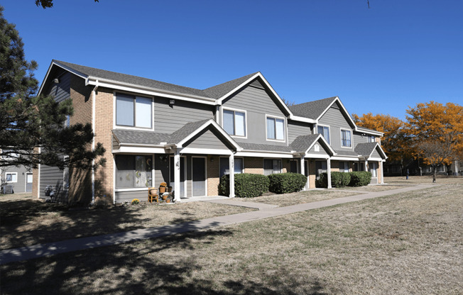 Exterior of building at cross creek apartments and townhomes