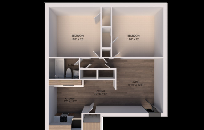 2 beds, 1 bath, 850 sqft, $815