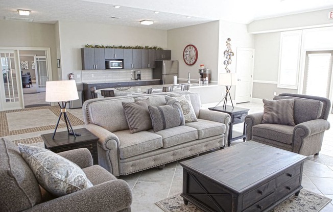 Clubhouse Lounge Area at Andover Pointe Apartment Homes, La Vista, NE, 68138