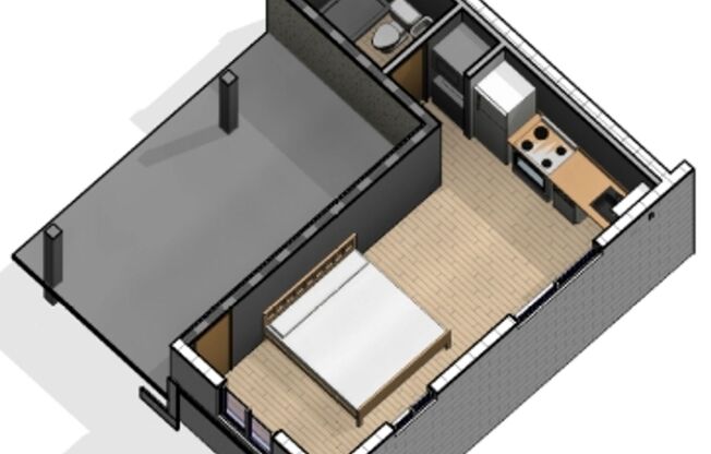 Studio, 1 bath, 230 sqft, $1,795, Unit 112