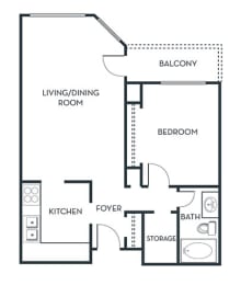 1 bed, 1 bath, 700 sqft, $1,335