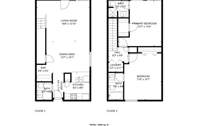 2 beds, 2.5 baths, 1,241 sqft, $1,350, Unit Apt. 4