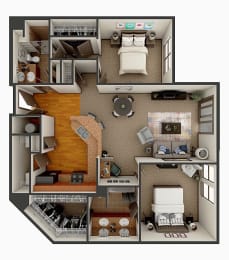 2 beds, 2 baths, 1,199 sqft, $1,626