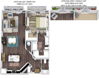 1 bed, 1.5 baths, 948 sqft, $1,249