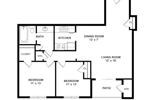 2 beds, 1 bath, 1,028 sqft, $1,145