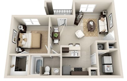 1 bed, 1 bath, 678 sqft, $1,035