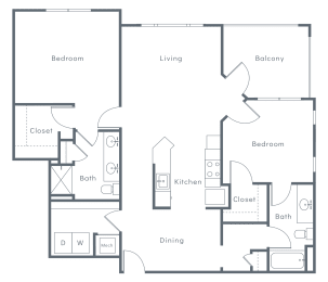 2 beds, 2 baths, 1,297 sqft, $1,992
