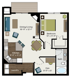 1 bed, 1 bath, 950 sqft, $1,565