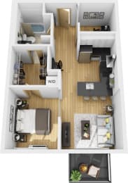 1 bed, 1 bath, 634 sqft, $1,531