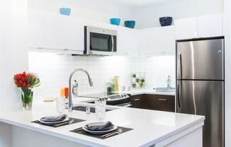 Kitchen with New Appliances at Venn Apartments, California