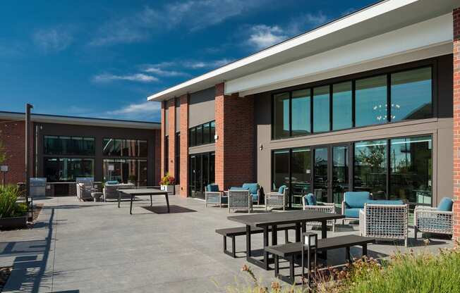 Poolside Outdoor Lounge with Fireplace and Grills