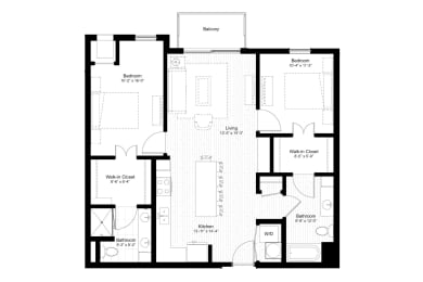 2 beds, 2 baths, 1,045 sqft, $1,935