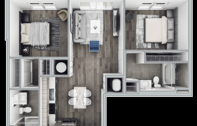 2 beds, 2 baths, 957 sqft, $2,632