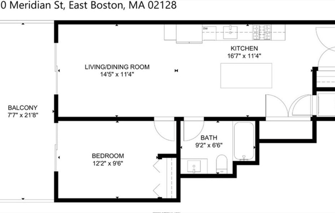 1 bed, 1 bath, 700 sqft, $3,000, Unit 202