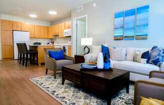 Luxury Vinyl Plank Flooring In Kitchen And Living Room at The Legends at Berry 62+ Apartments, Minnesota