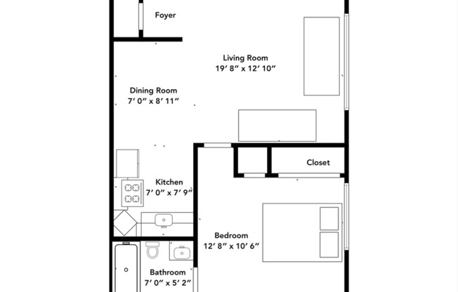 1 bed, 1 bath, 600 sqft, $999, Unit 723-05