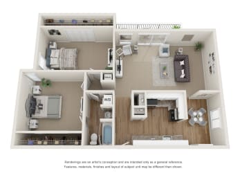 2 beds, 1 bath, 940 sqft, $1,859