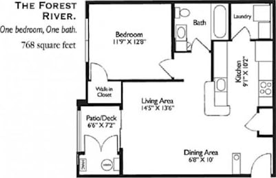 1 bed, 1 bath, 768 sqft, $2,313