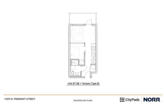 1 bed, 1 bath, 389 sqft, $2,505, Unit 203