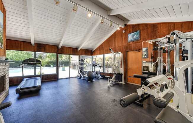 Fitness center  with weight and cardio equipment