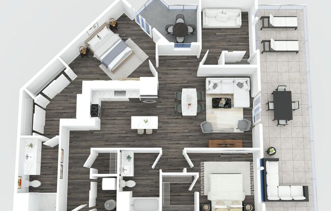 3 beds, 2 baths, 1,378 sqft, $4,100, Unit 523