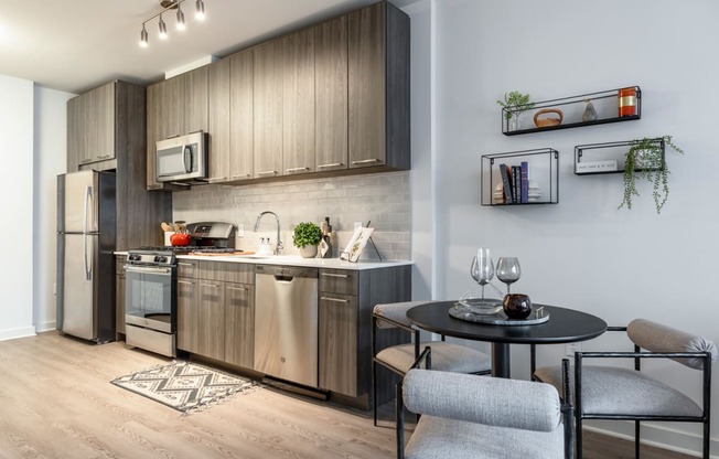 Kitchen area at Trove Apartments, Virginia