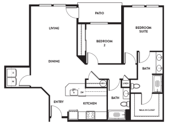 2 beds, 2 baths, 1,099 sqft, $1,984