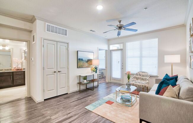 Modern Living Room at Seville at Clay Crossing, Katy, TX