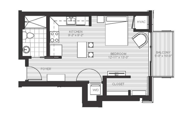 Studio, 1 bath, 449 sqft, $1,239