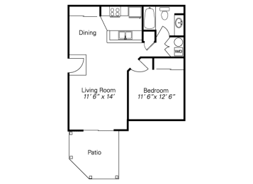 1 bed, 1 bath, 552 sqft, $955