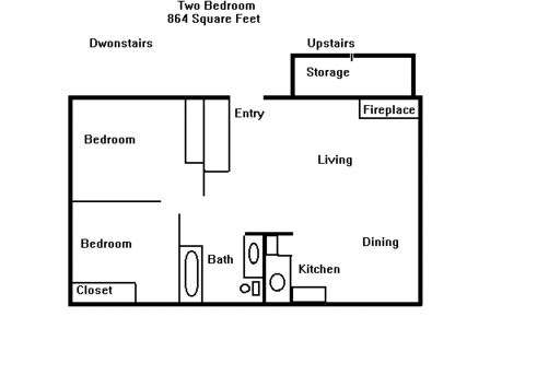 2 beds, 1 bath, 864 sqft, $1,450, Unit B8